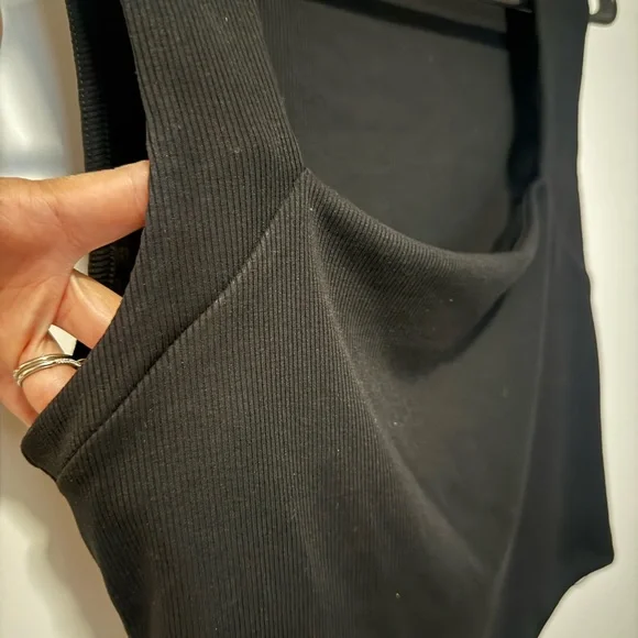 Free People Beach Daphne Square Neck Black Crop Top - Picture 5 of 7